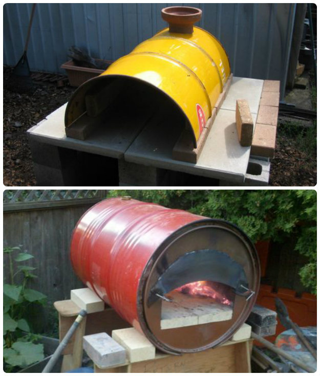 oil drum pizza / stone bkae ovens